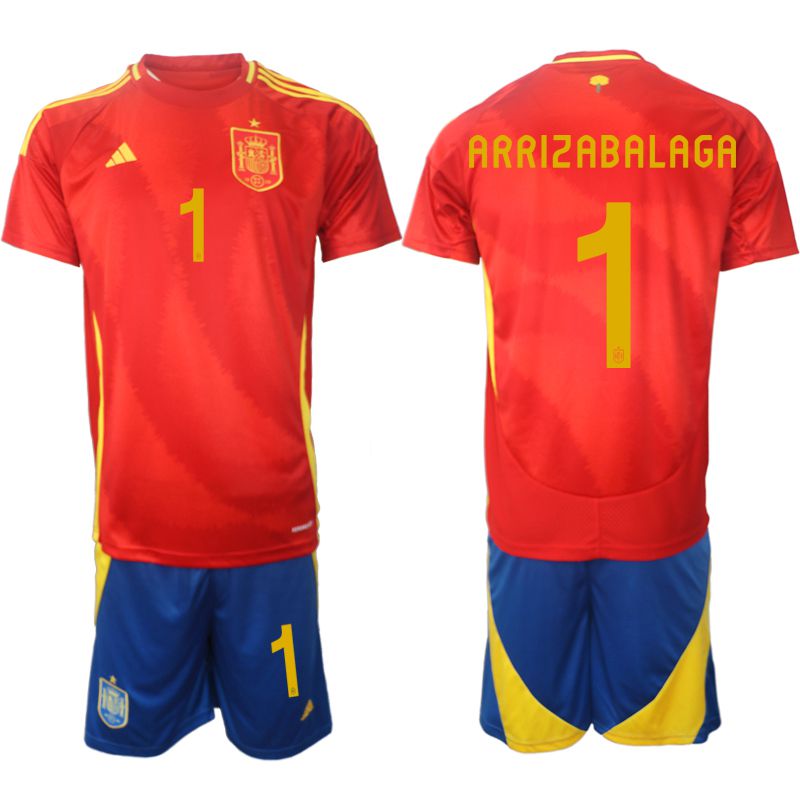 Men 2024-2025 Season Spain home red #1 Soccer Jerseys->->Soccer Country Jersey